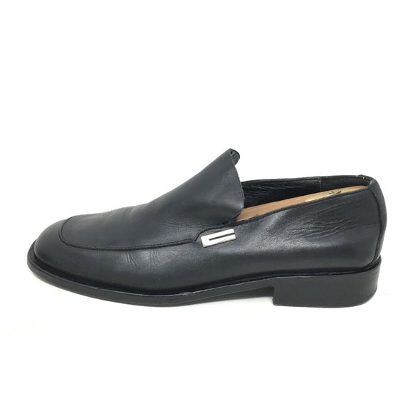 Men\'s VINTAGE Gucci Slip On Loafers Dress Shoes Size 40 E/7 E Wide Black Leather main image 7